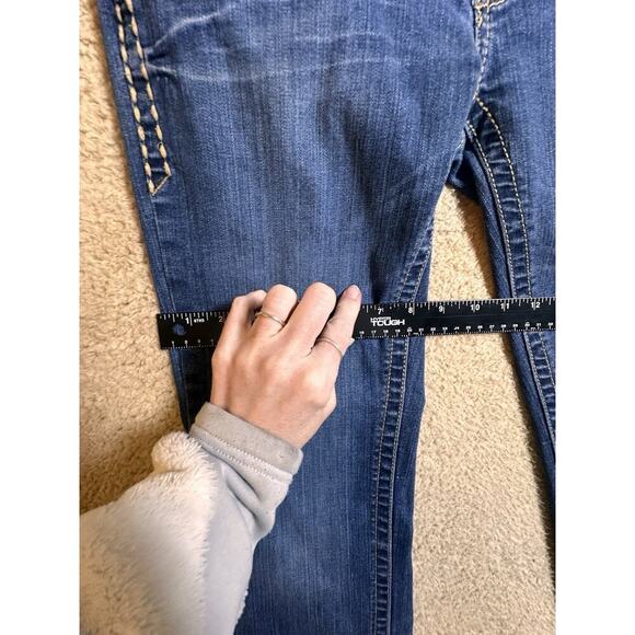 Rock 47 by Wrangler Jeans Womens 30x32 Blue Denim Low Rise Bootcut Western Horse - Picture 16 of 16